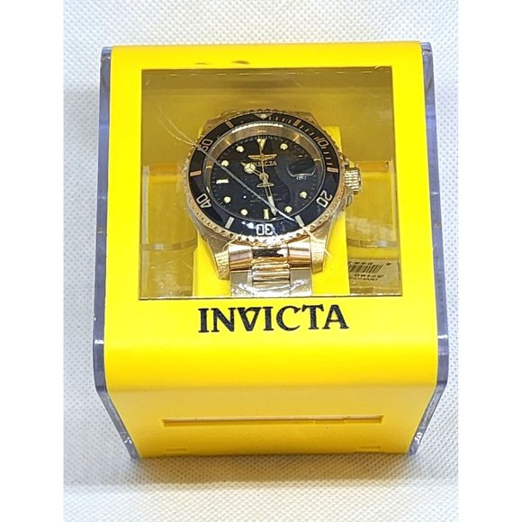 Invicta Pro Diver Men 40mm Stainless Steel Gold Black dial Quartz Watch - Picture 2 of 16